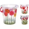Emmer Met Bloemen - 12 L - Set Van 3 Stuks