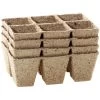 Vezelpotjes Vierkant Biologisch Afbreekbaar - 6 × 6 Cm - Set Van 24 Stuks